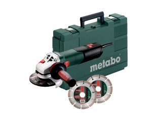 Kotni brusilnik Metabo W 12-125 Quick SET (Brusilnik; plastičen kovček; z 2 diamantnima rezilnima ploščama)